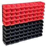 Set cutii depozitare 96 piese cu panouri de perete, roșu&negru GartenMobel Dekor