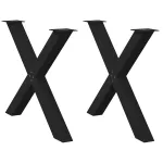 Picioare pentru masă în formă X 2 buc Negru 90x(72-73) cm Oțel GartenMobel Dekor