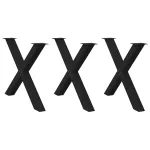 Picioare pentru masă în formă X 3 buc Negru 90x(72-73) cm Oțel GartenMobel Dekor