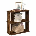 Bibliotecă 3 niveluri stejar fumuriu 60x30x60 cm lemn prelucrat GartenMobel Dekor