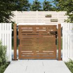 Poartă pentru grădină, 105x105 cm, oțel corten, dreptunghiuri GartenMobel Dekor