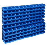 Set cutii depozitare 128 piese, panouri perete, albastru&negru GartenMobel Dekor