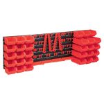 Set cutii depozitare 80 piese cu panouri de perete, roșu&negru GartenMobel Dekor