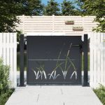 Poartă pentru grădină, antracit, 105x105 cm, oțel, model iarbă GartenMobel Dekor
