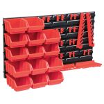 Set cutii depozitare 39 piese cu panouri de perete, roșu&negru GartenMobel Dekor