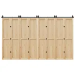 Set feronerie pentru ușă glisantă, negru, 183 cm, oțel GartenMobel Dekor