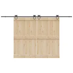 Set feronerie pentru ușă glisantă, negru, 183 cm, oțel GartenMobel Dekor