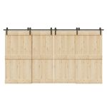 Set feronerie pentru uși glisante, negru, 200 cm, oțel GartenMobel Dekor