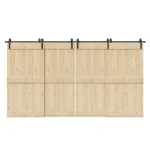 Set feronerie pentru uși glisante, negru, 200 cm, oțel GartenMobel Dekor