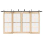 Set feronerie pentru uși glisante, negru, 200 cm, oțel GartenMobel Dekor