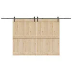 Set feronerie pentru uși glisante, negru, 200 cm, oțel GartenMobel Dekor