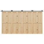 Set feronerie pentru uși glisante, negru, 200 cm, oțel GartenMobel Dekor