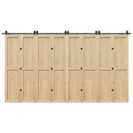 Set feronerie pentru uși glisante, negru, 200 cm, oțel GartenMobel Dekor