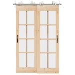 Set piese pentru ușă glisantă, argintiu, 183 cm oțel inoxidabil GartenMobel Dekor