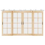 Set piese pentru ușă glisantă, argintiu, 183 cm oțel inoxidabil GartenMobel Dekor