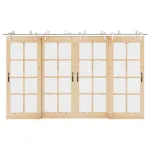 Set piese pentru ușă glisantă, argintiu, 183 cm oțel inoxidabil GartenMobel Dekor