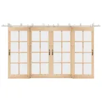 Set piese pentru ușă glisantă, argintiu, 200 cm oțel inoxidabil GartenMobel Dekor