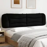 Pernă pentru tăblie de pat, negru, 200 cm, material textil GartenMobel Dekor