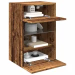 Comode TV perete cu lumini LED 2 buc. lemn vechi 40x30x60,5 cm GartenMobel Dekor