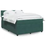 Pat box spring cu saltea, verde închis, 140x190 cm, catifea GartenMobel Dekor