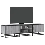 Dulap TV gri sonoma, 160x35x41 cm lemn prelucrat și metal GartenMobel Dekor