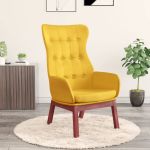 Scaun de relaxare, galben muștar, material textil GartenMobel Dekor