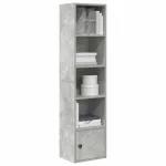 Bibliotecă, gri beton, 31x24x127 cm, lemn prelucrat GartenMobel Dekor