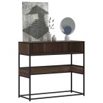 Măsuță consolă, stejar maro, 90x35x80 cm, lemn prelucrat GartenMobel Dekor