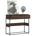 Măsuță consolă, stejar maro, 90x35x80 cm, lemn prelucrat GartenMobel Dekor