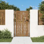 Poartă pentru grădină, 105x205 cm, oțel corten, model bambus GartenMobel Dekor