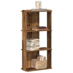 Bibliotecă cu 3 etaje din lemn vechi 60x30x120cm lemn prelucrat GartenMobel Dekor