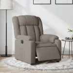 Fotoliu rabatabil electric, gri taupe, material textil GartenMobel Dekor