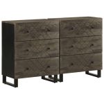 Bufete 2 buc Negru 60x33x75 cm Lemn masiv Mango GartenMobel Dekor