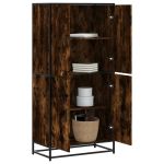Dulap nalt stejar fumuriu 68x35x139 cm lemn prelucrat GartenMobel Dekor