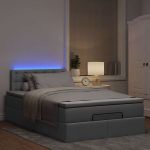 Pat otoman cu saltea țesătură gri deschis 120x200 cm GartenMobel Dekor