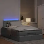 Pat otoman cu saltea țesătură gri deschis 120x200 cm GartenMobel Dekor