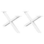 Picioare măsuță cafea în formă X 2 buc alb 70x(30-31) cm oțel GartenMobel Dekor