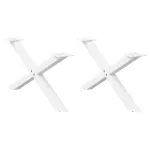 Picioare măsuță cafea în formă X 2 buc alb 70x(30-31) cm oțel GartenMobel Dekor