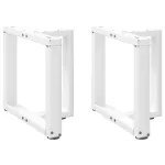 Picioare măsuță de cafea în formă de T 2 buc alb oțel GartenMobel Dekor