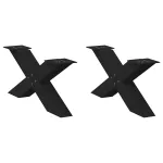 Picioare pentru măsuță de cafea în formă de X 2 buc Negru Oțel GartenMobel Dekor