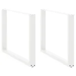 Picioare măsuță cafea în formă U 2 buc alb 100x(72-73) cm oțel GartenMobel Dekor