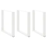 Picioare măsuță cafea în formă U 3 buc alb 80x(72-73) cm oțel GartenMobel Dekor