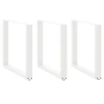 Picioare măsuță cafea în formă U 3 buc alb 90x(72-73) cm oțel GartenMobel Dekor