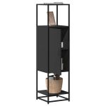 Dulapuru negru 35,5x35x139 cm lemn și metal prelucrat GartenMobel Dekor