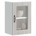 Dulap bucătărie cu ușă sticlă Kalmar lemn prelucrat gri Sonoma GartenMobel Dekor