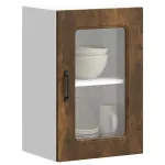 Dulap de bucătărie cu ușă din sticlă "Kalmar" stejar afumat GartenMobel Dekor