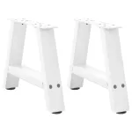 Picioare măsuță cafea în formă de A 2 buc alb 40x(30-31)cm oțel GartenMobel Dekor