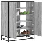 Pantofar, sonoma gri, 75x38x97,5 cm, lemn prelucrat/metal GartenMobel Dekor