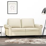 Canapea cu 2 locuri, crem, 120 cm, piele ecologică GartenMobel Dekor