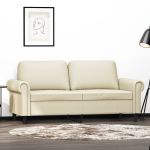 Canapea cu 2 locuri, crem, 140 cm, piele ecologică GartenMobel Dekor